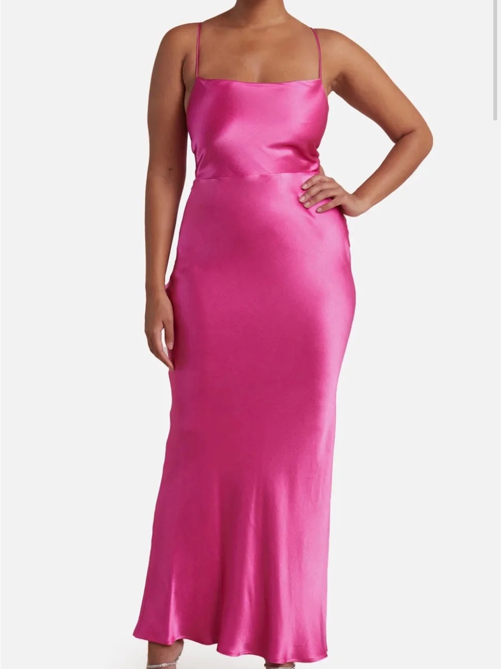 Bec and Bridge Loren Maxi Dress Hot Pink Satin Slip Dress